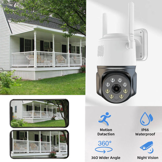 Cameras for Home Outdoor Security Cameras, 2.4Ghz Wifi  Cameras for Home Security, 1080P Dome Surveillance Cameras 360° View, Waterproof Security Camera with Motion Detection on Clearance